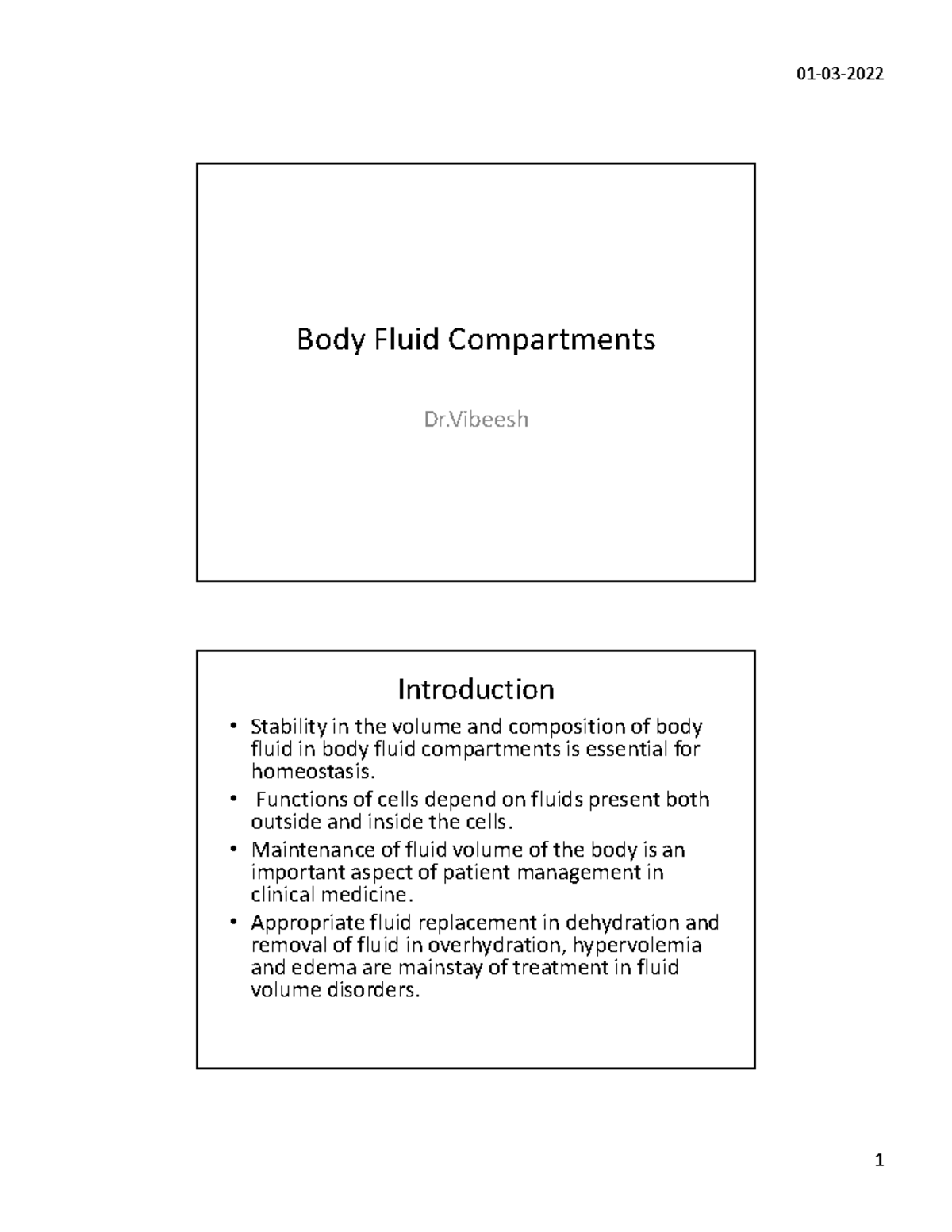 Body Fluid Compartments in Clinical Medicine: An Overview - Studocu