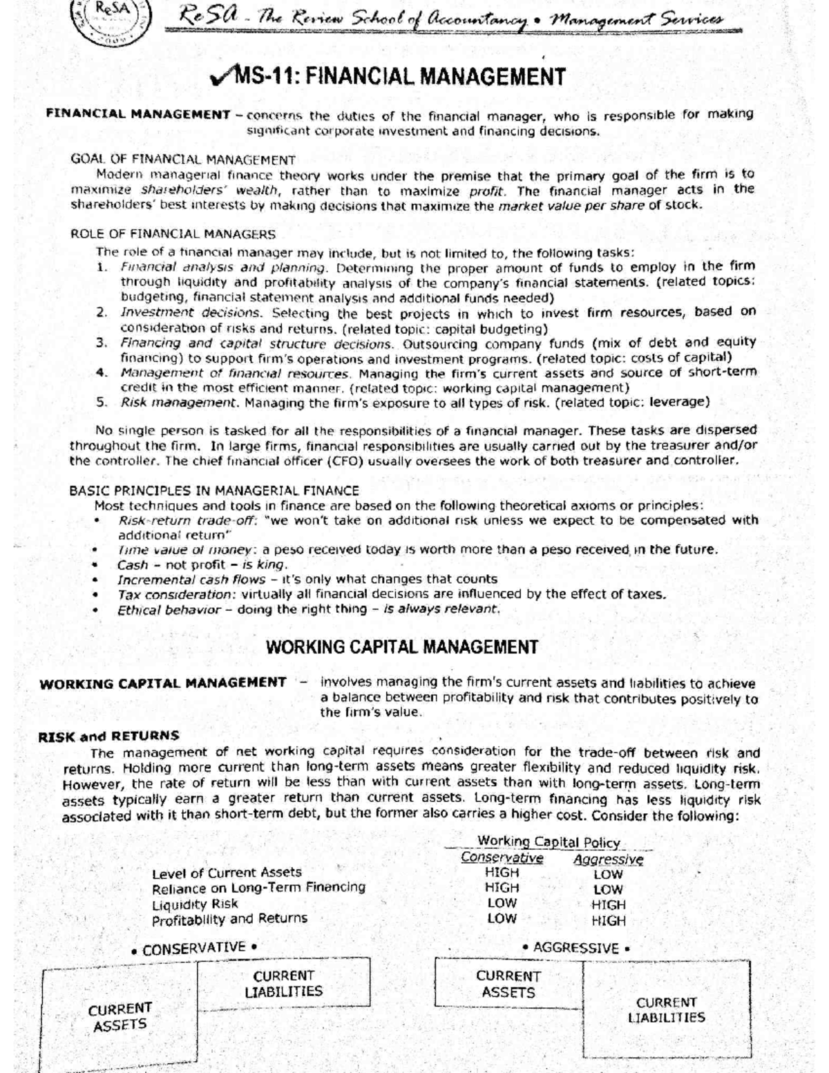 MS-11 - Comprehensive Guide to Management Advisory Services - Studocu