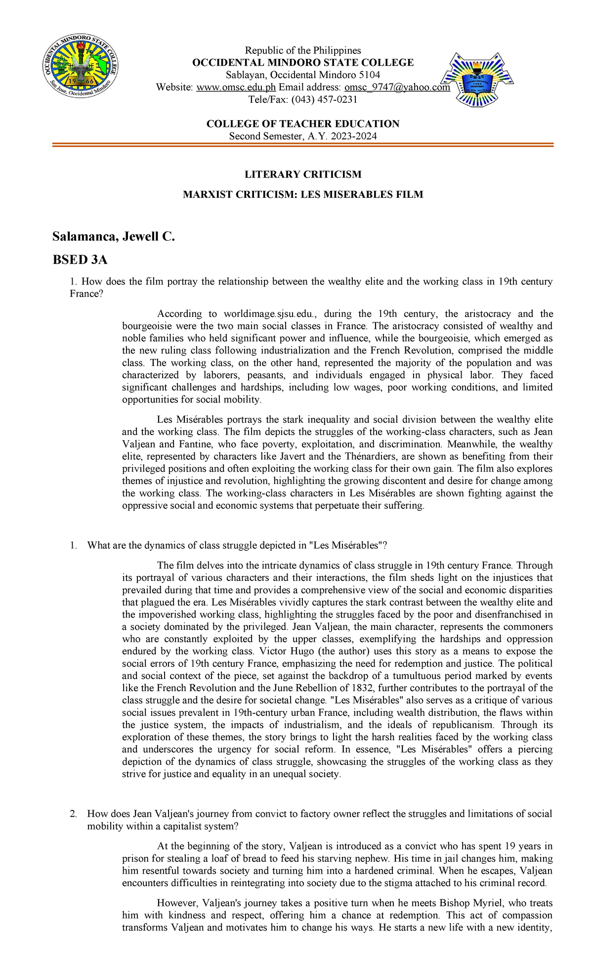 Marxist Critique of 