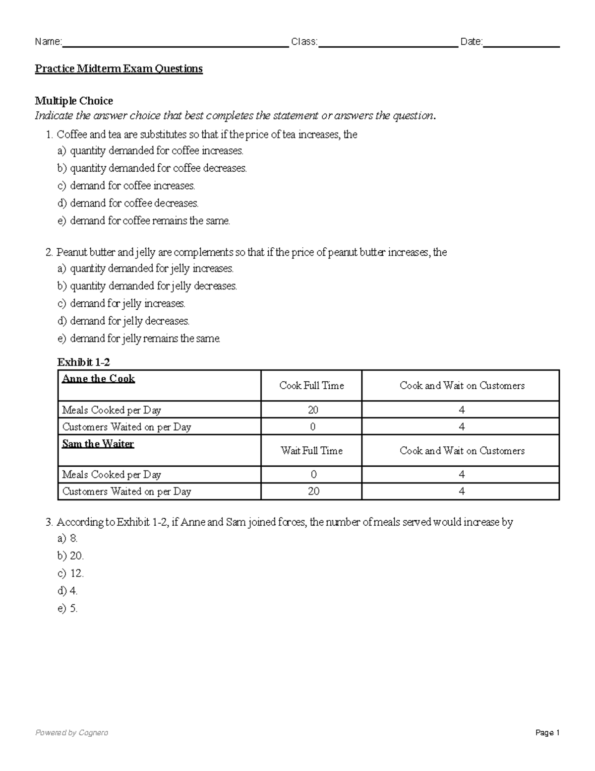 Practice Midterm Exam Questions for Economics (ECO 101) - Studocu