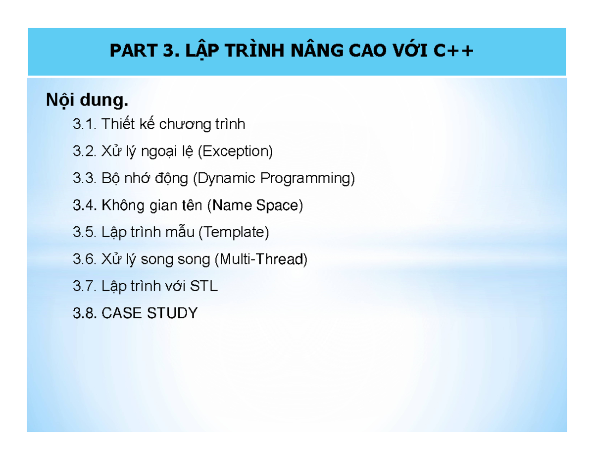 C++ Advanced Programming Concepts - Case Studies & Practices - Studocu