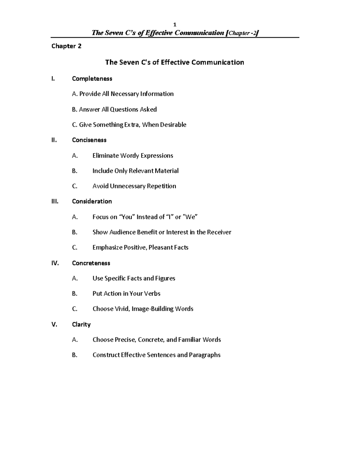 Chapter 2: The Seven C's of Effective Communication Explained - Studocu