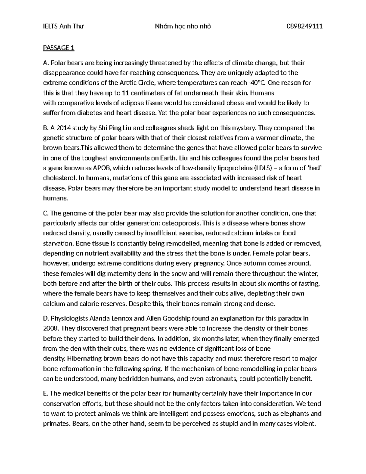 IELTS Reading Test 1: Vocabulary and Key Insights - Studocu