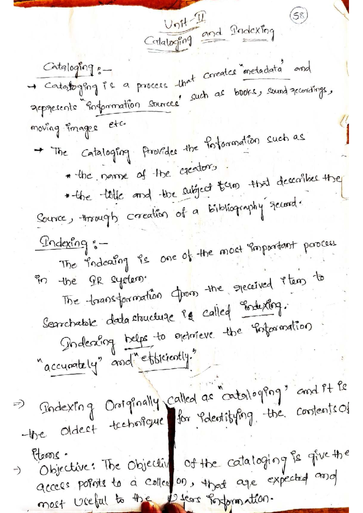 Unit II 58: Cataloging and Indexing in Information Retrieval Systems ...