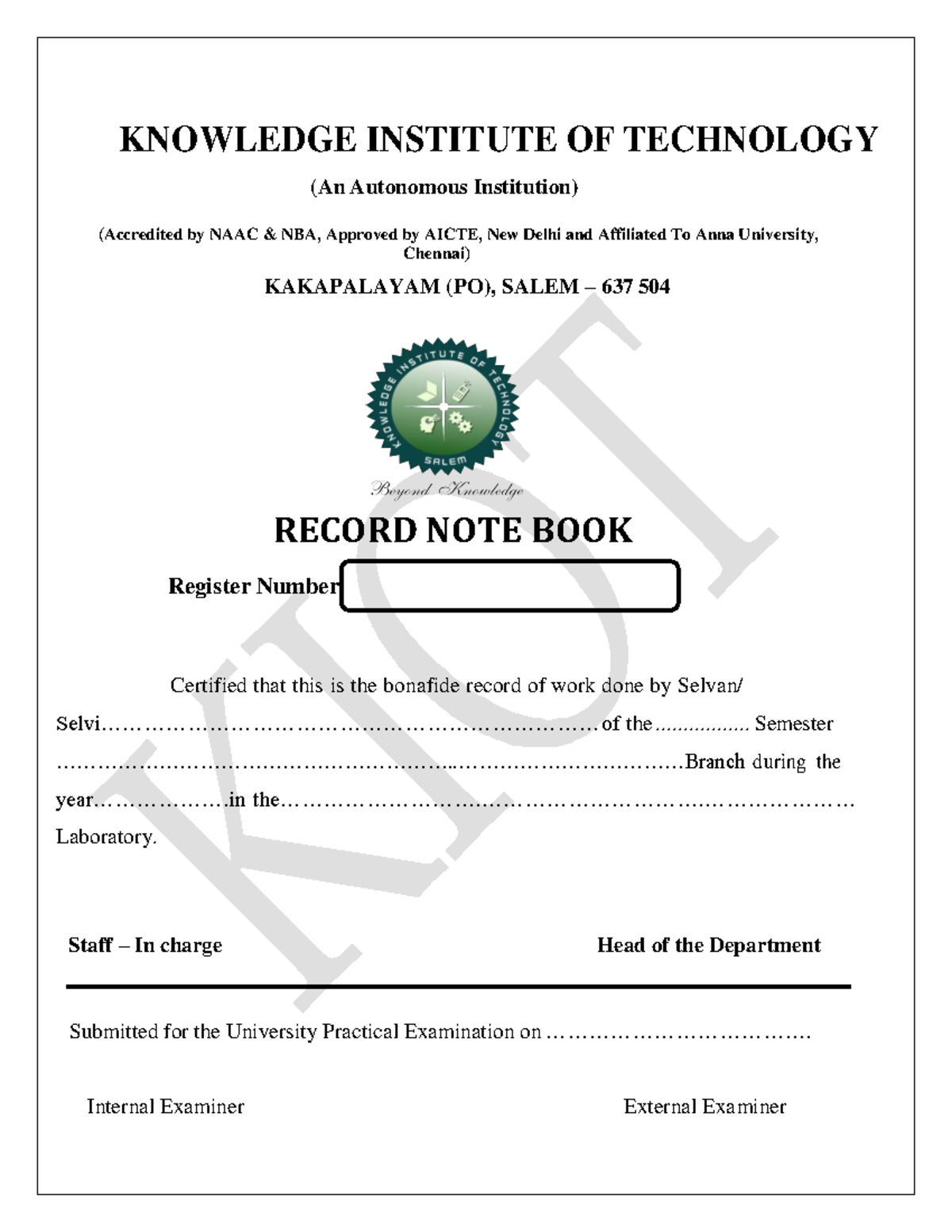 Devops final lab manual - RECORD NOTE BOOK Register Number Certified ...