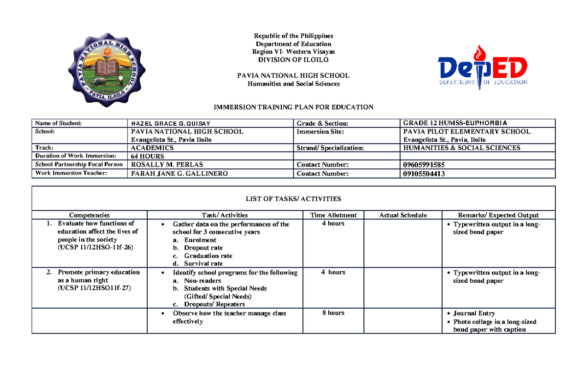 Latest EDUC Training PLAN - Republic of the Philippines Department of ...