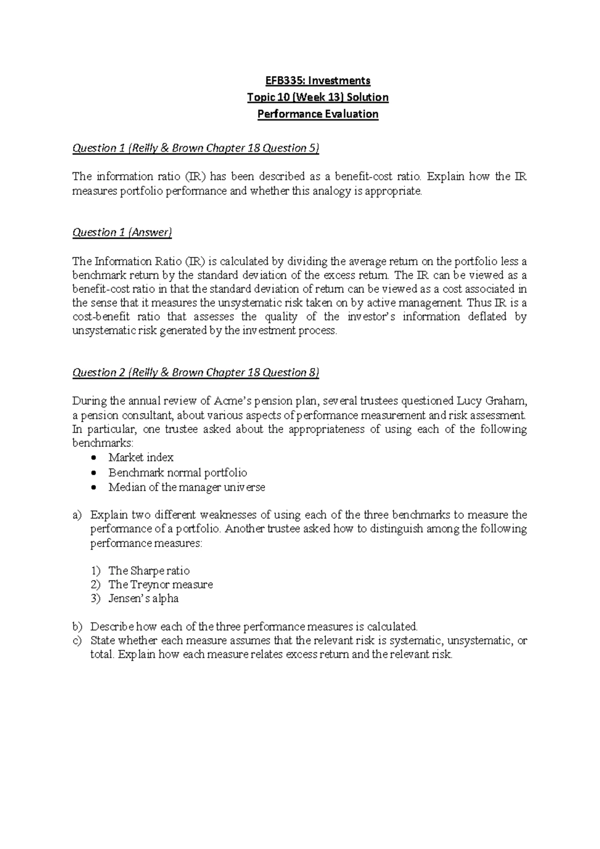 Tutorial 5-10 Solutions - Tutorial 5 Solutions Chapter 5 Question 1 ...