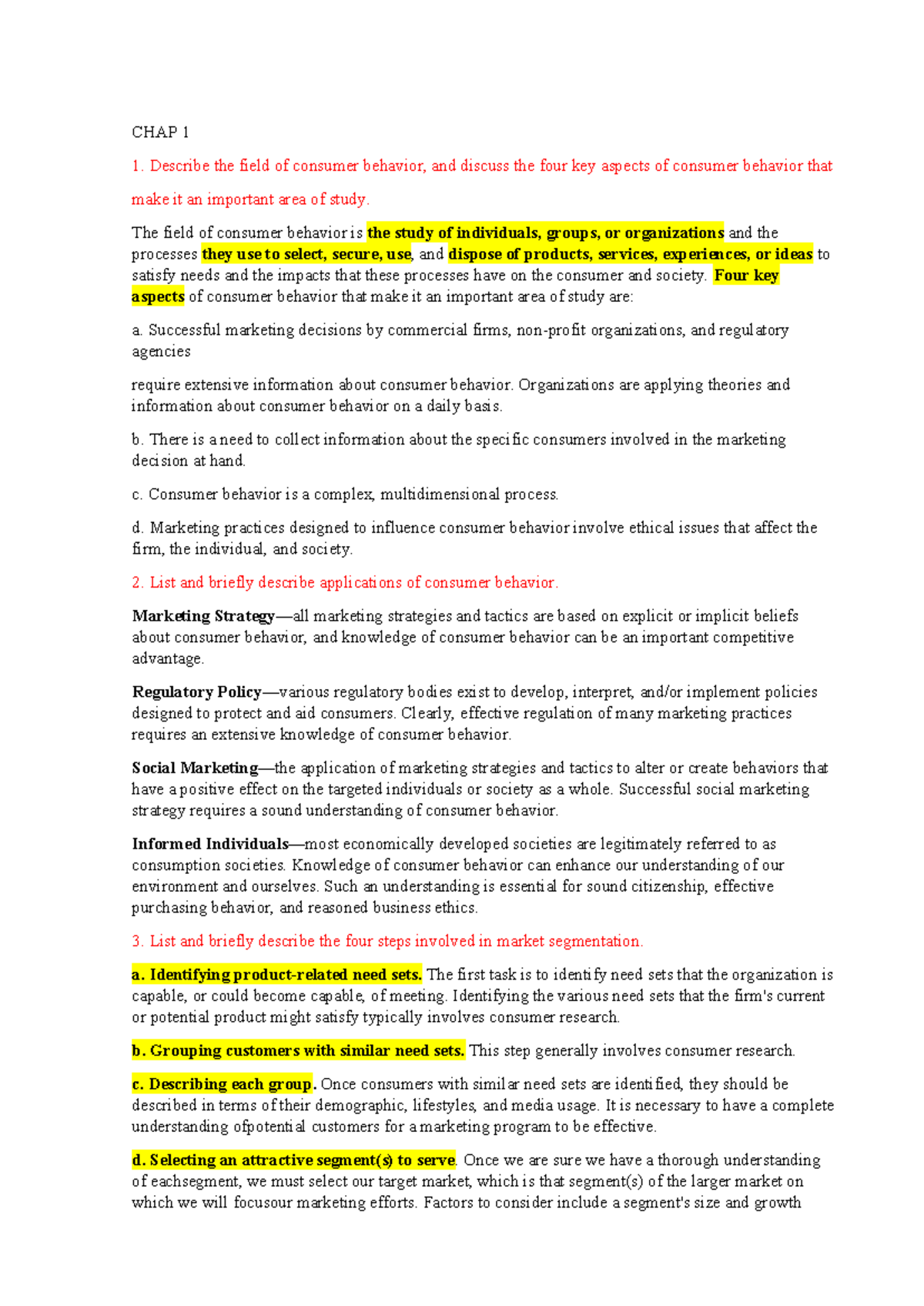 CB Final Exam Notes: Understanding Consumer Behavior and Culture - Studocu