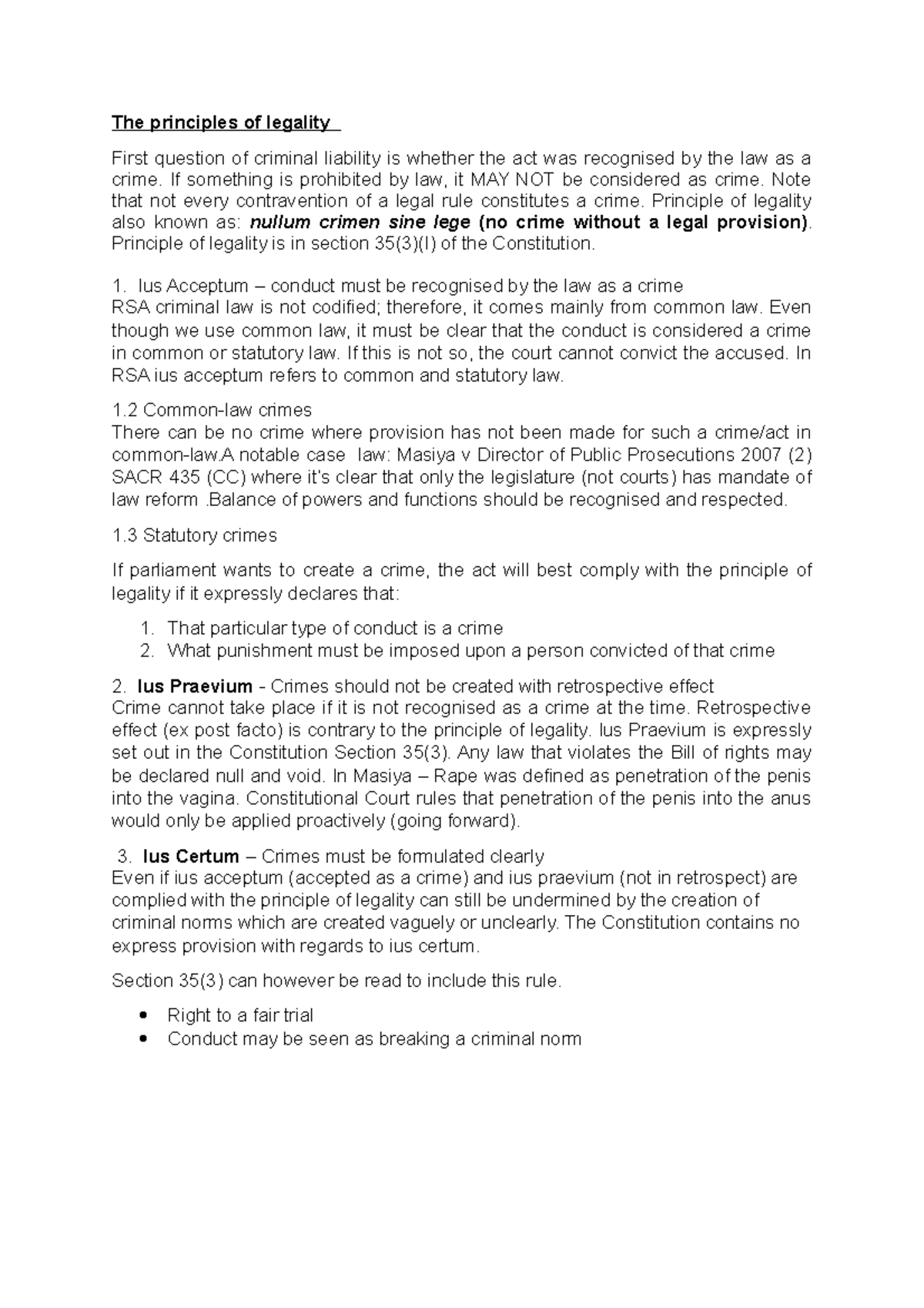 Principle of Legality and Criminal Liability in Law (RSA Legal Studies ...