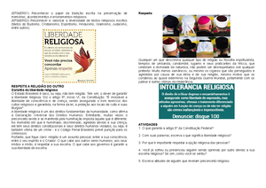 Bncc apostila ensino religioso 6 ano 1bimestre 1 - Apostila de Ensino ...