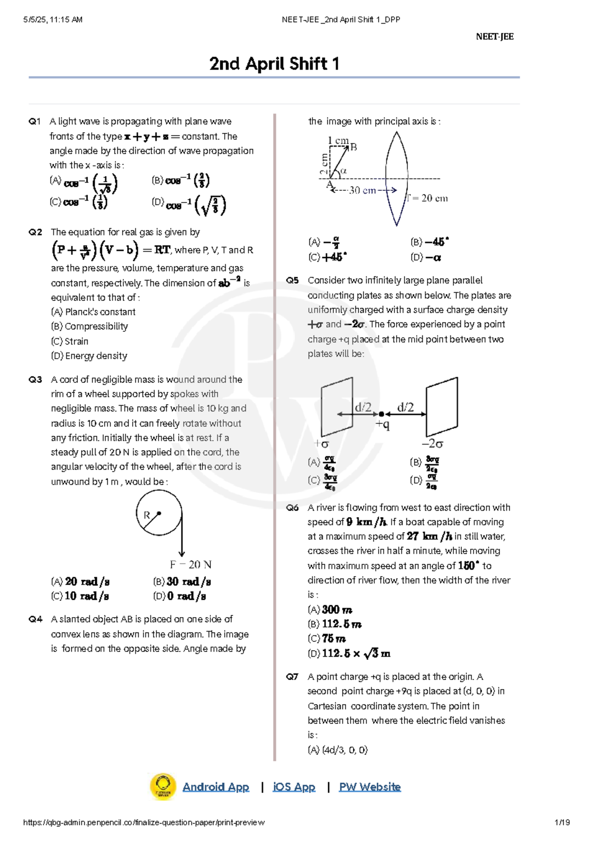 11:15 AM April Shift 1 - DPP Solutions and Answer Key - Studocu