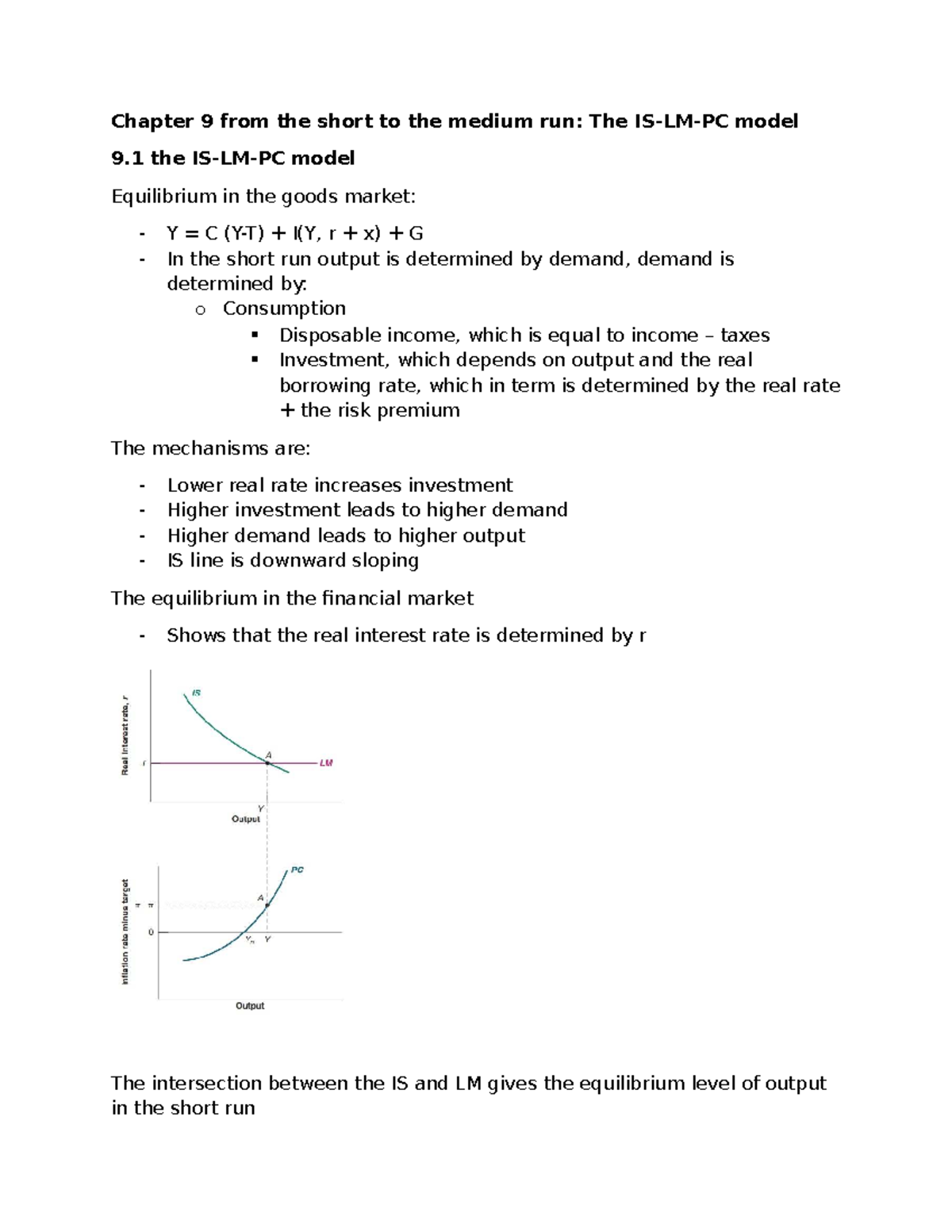 Chapter 9 Summary: Short to Medium Run Equilibrium in Macroeconomics ...