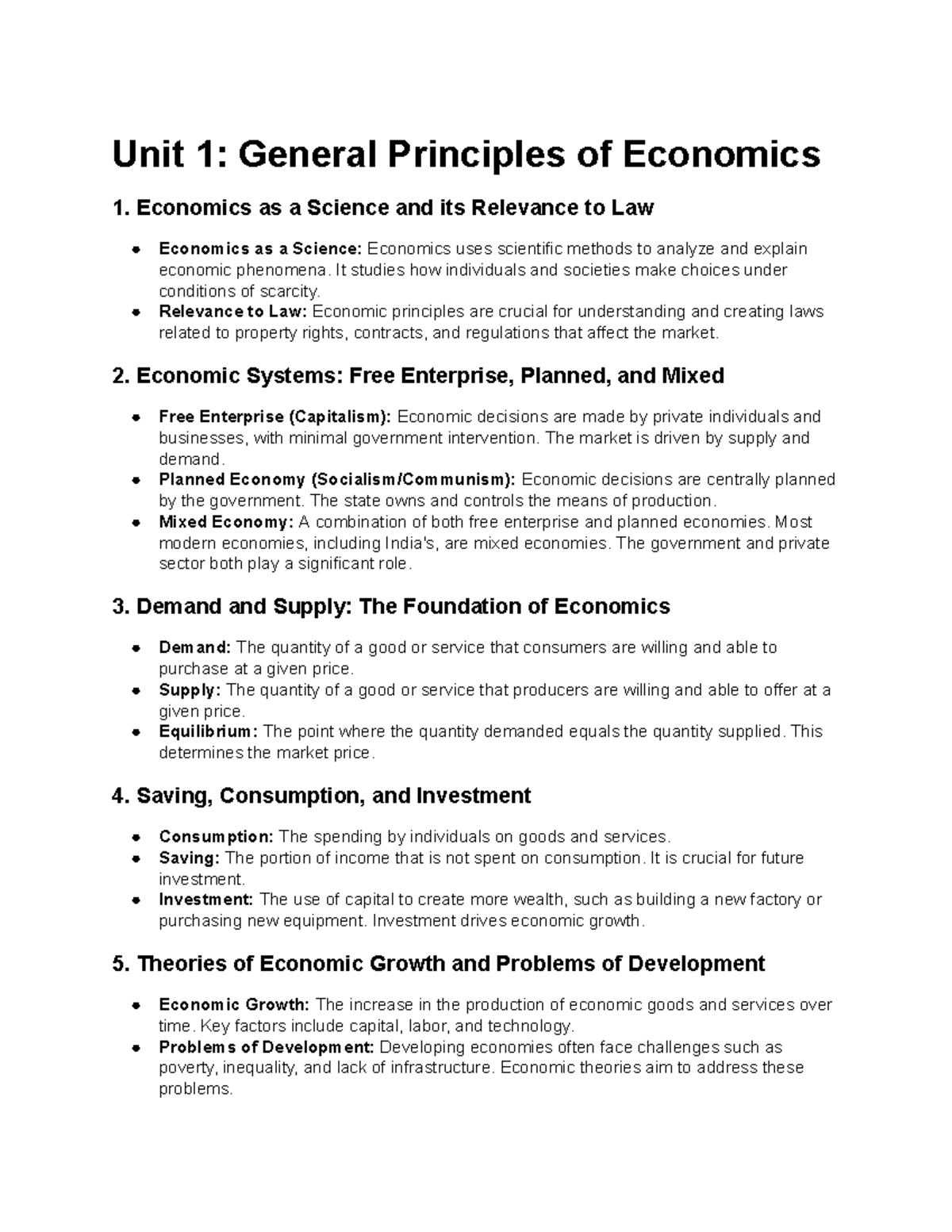 ECO 101: General Principles of Economics Presentation Notes - Studocu