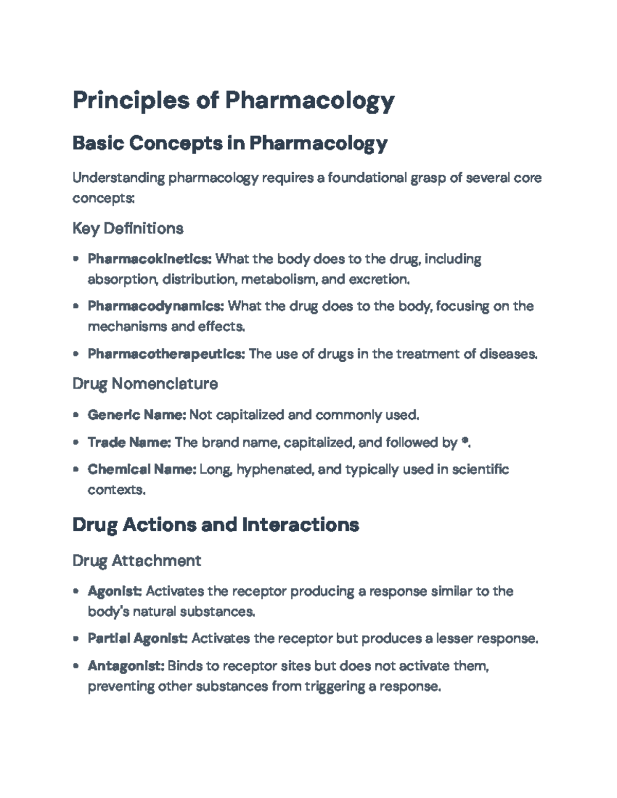 PHAR 101 - Principles of Pharmacology: Key Concepts & Drug Interactions ...