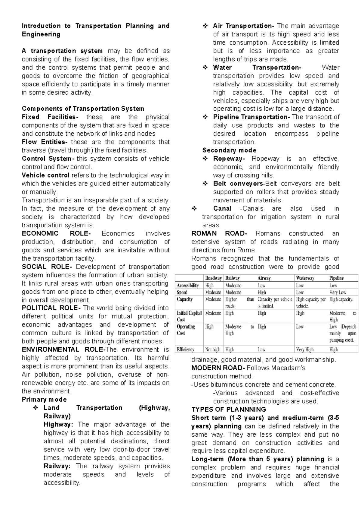 Transportation Planning & Engineering Reviewer 105847 - Studocu