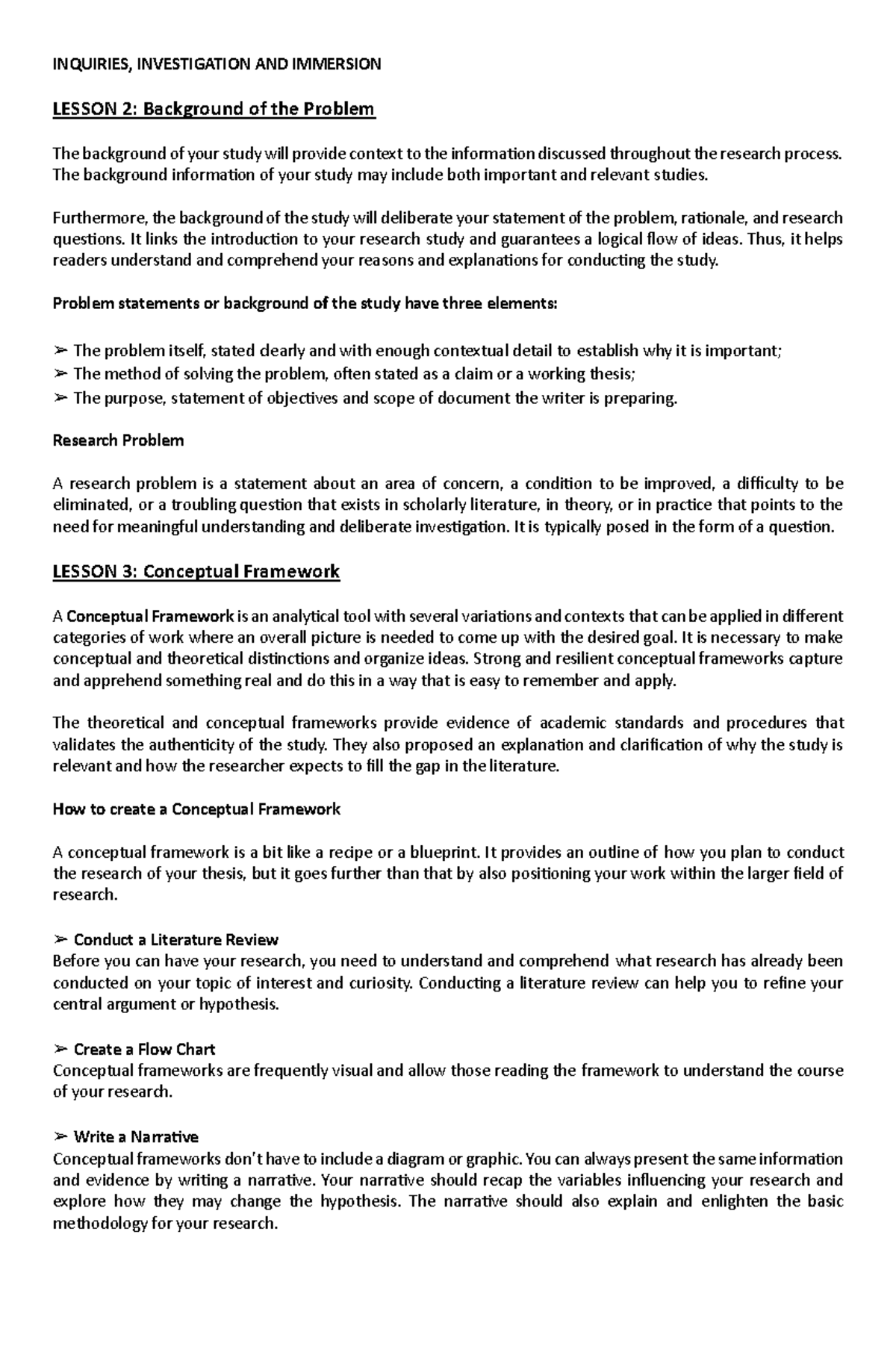 Lesson 2 8 Parts of Chapter 1 in Research Paper - INQUIRIES ...