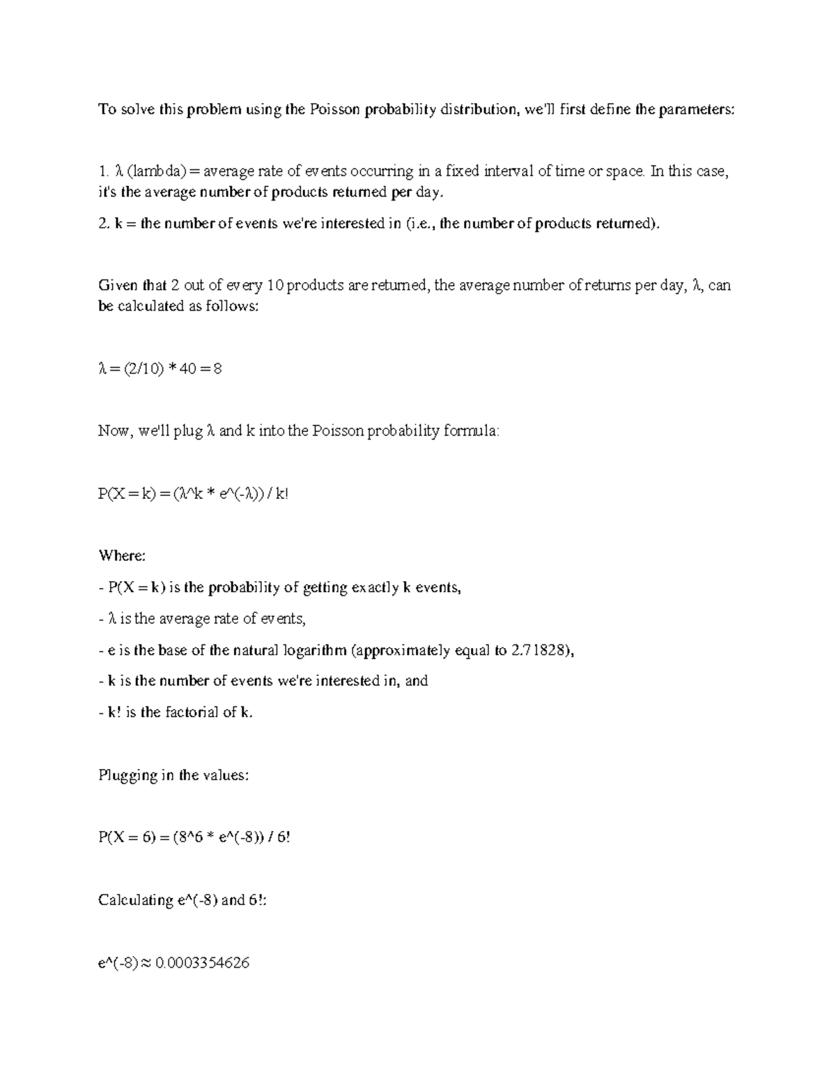 Bus172 - Poisson Probability Distribution Explained - Studocu