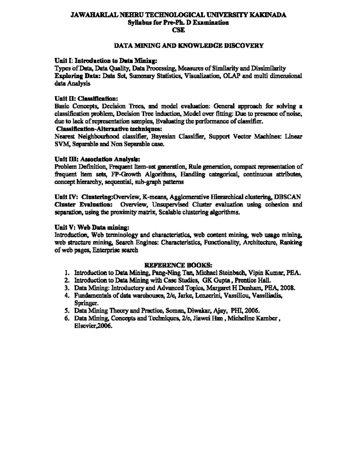 CSE 5 DM Syllabus: Data Mining & Knowledge Discovery Overview - Studocu