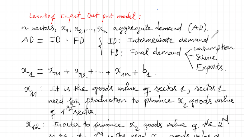 10.10 - Leontief Input-Output Model: Aggregate Demand Analysis - Studocu