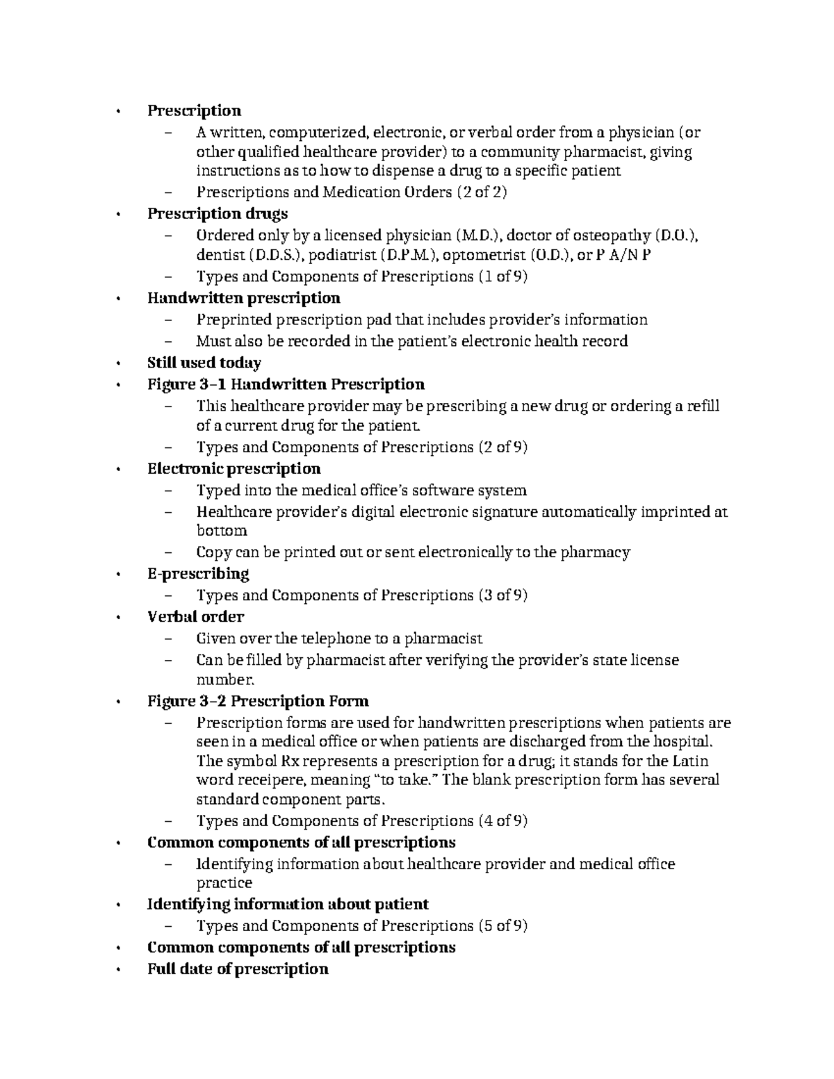 Chapter 3: Types and Components of Prescriptions (PHARM 101) - Studocu