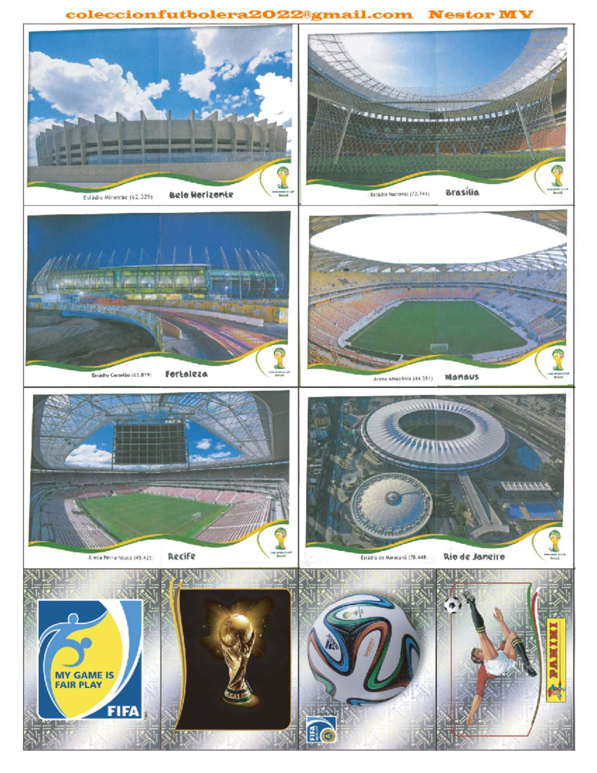 Laminas Album Brasil 2014: FIFA World Cup Card Collection - Document Preview