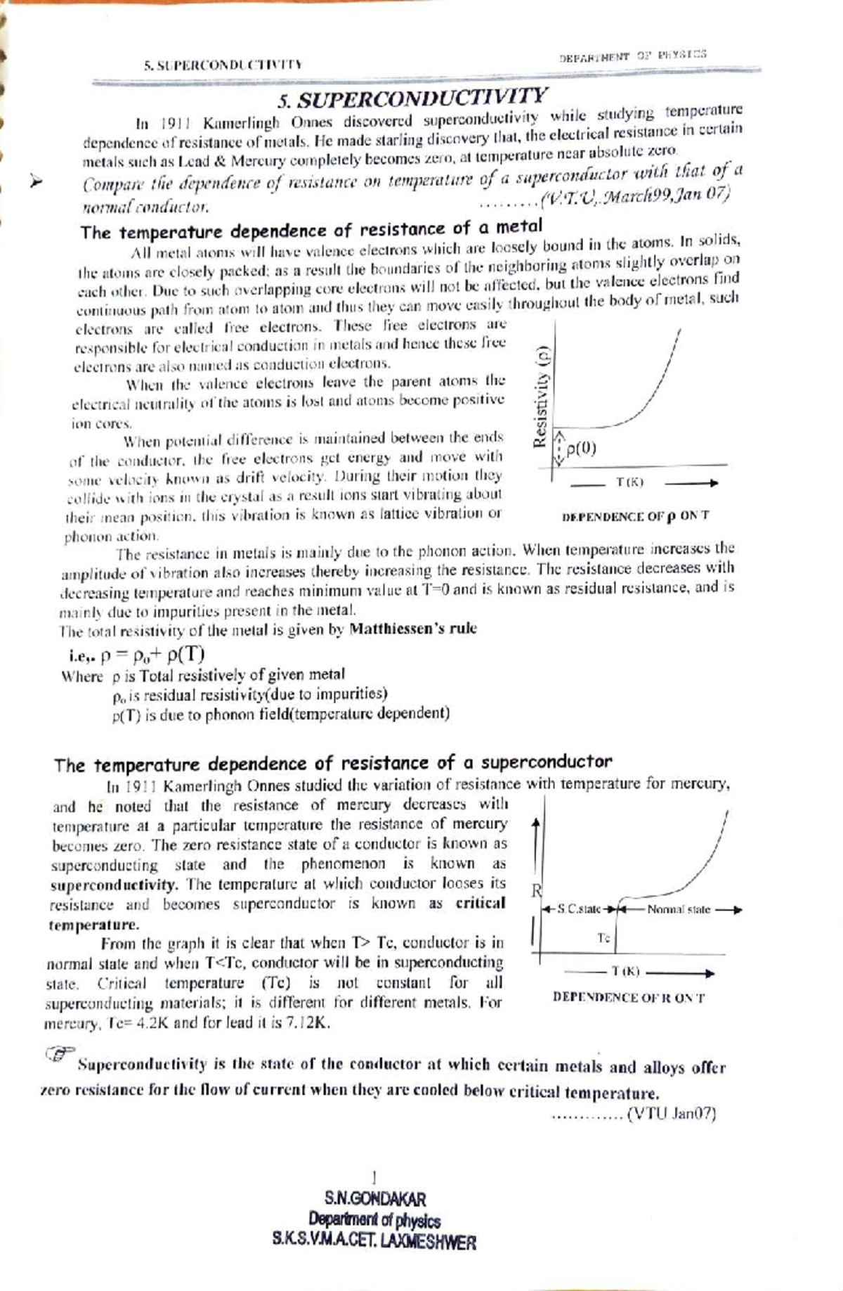 Superconductivity Module 2: Understanding Resistance and Types (PHYS 5 ...