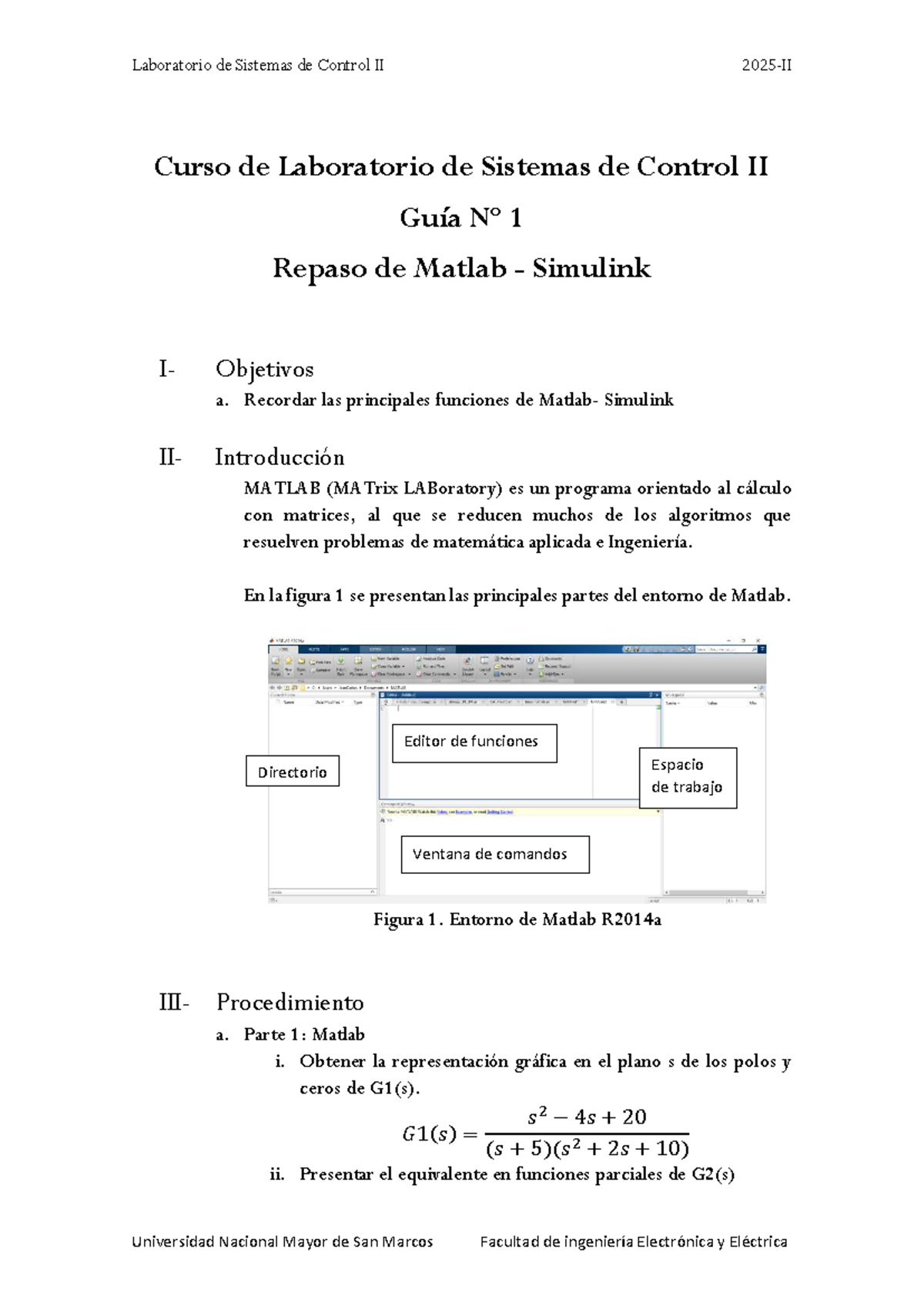 Guía Nº 1: Repaso de Matlab Simulink - Sistemas de Control II - Studocu