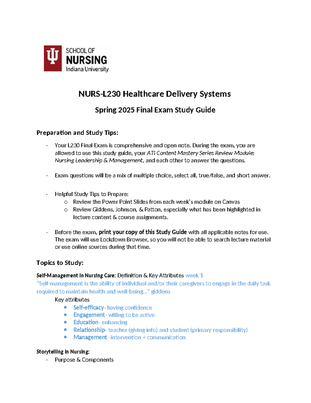 L230 Healthcare Delivery Systems Spring 2025 Final Exam Study Guide ...