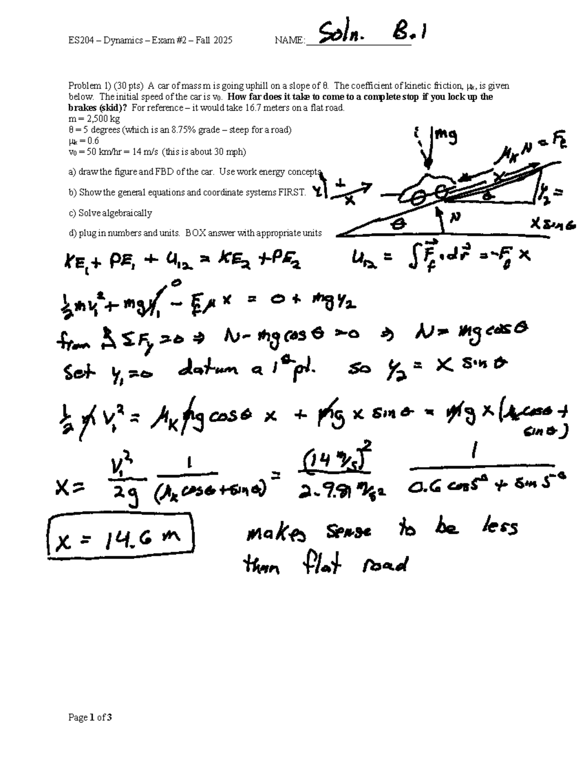 ES204 – Dynamics – Exam #2 – Fall 2025 - Studocu