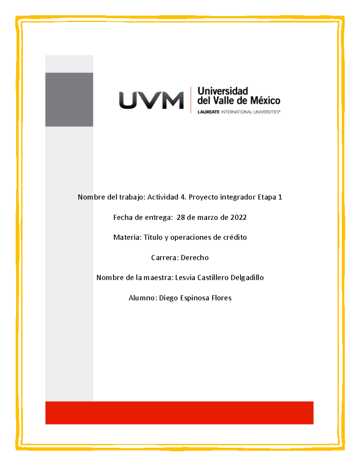 Actividad 4: Proyecto Integrador Etapa 1 - Títulos y Operaciones de Crédito - Document Preview
