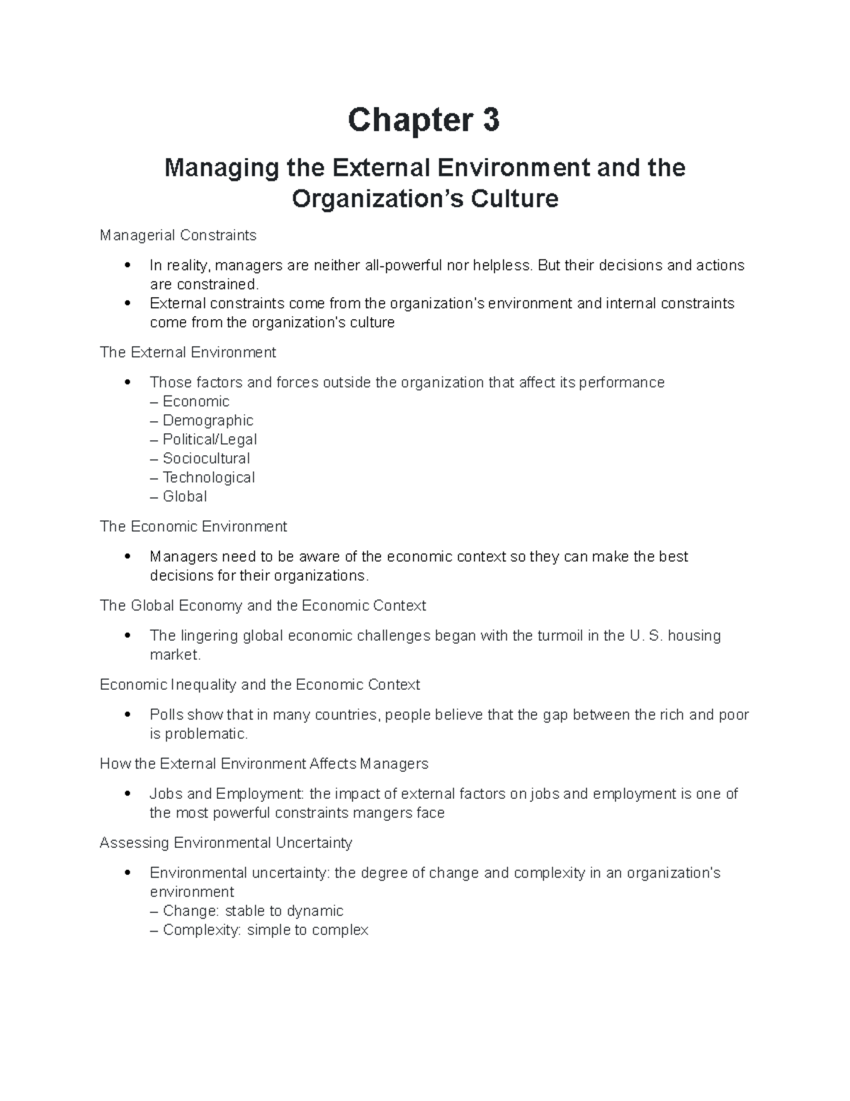 Chapter 3 Management Fourteenth Edition Managing the External ...