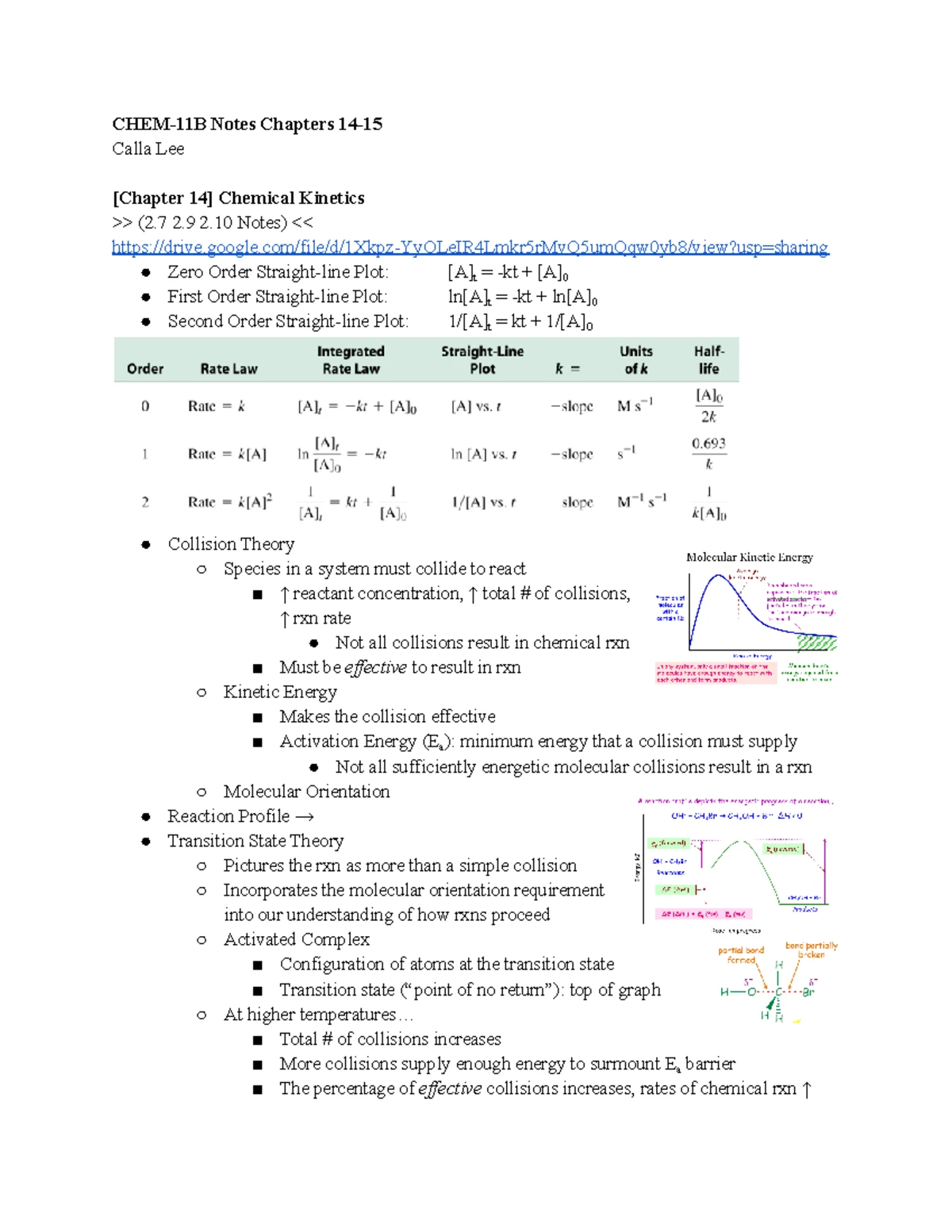 CHEM-11B Notes 18-19 - Claudia Novack, Spring 2022 - CHEM-11B Notes ...