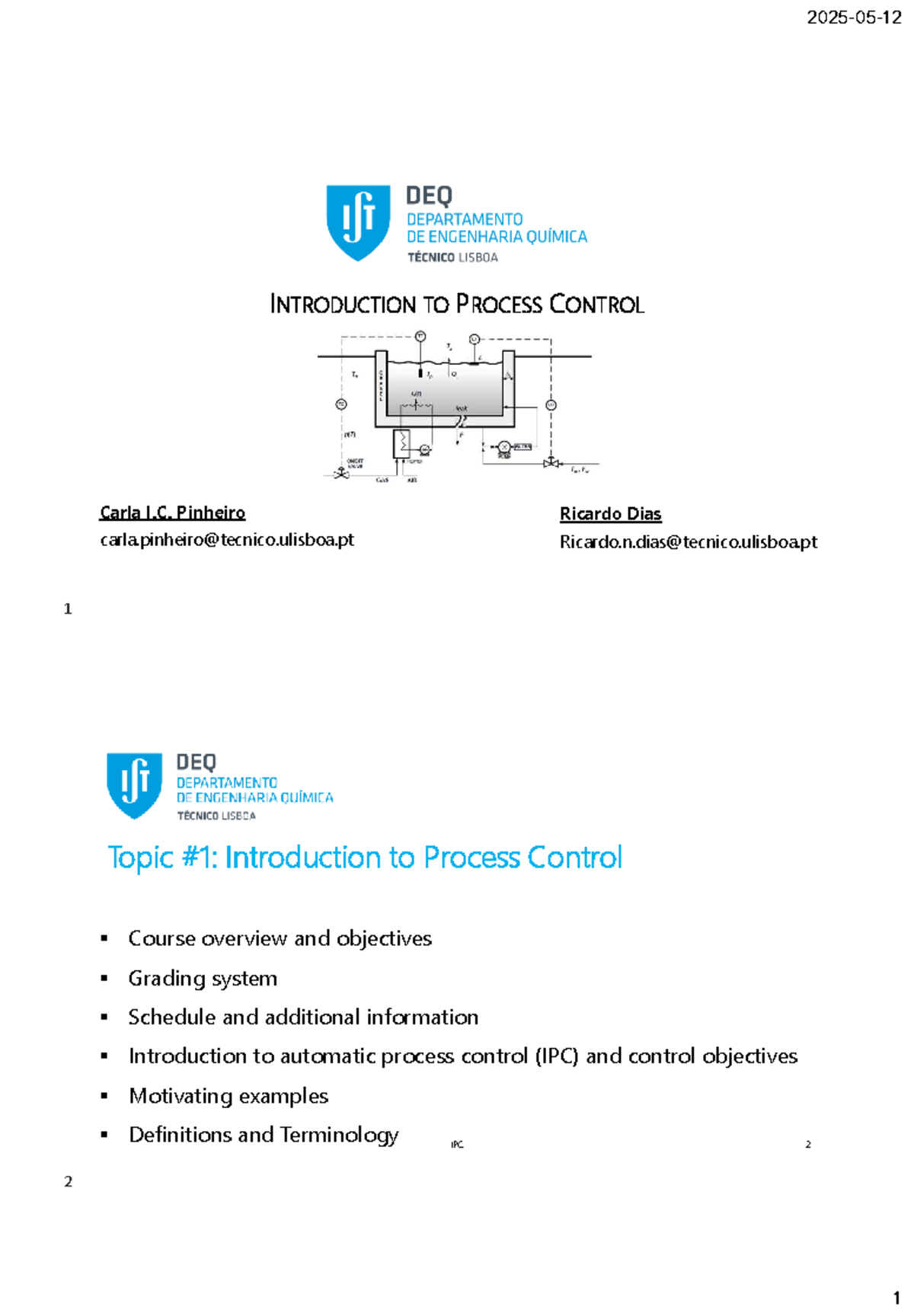 Introduction to Process Control (IPC) - Objectives and Terminology 2025 ...