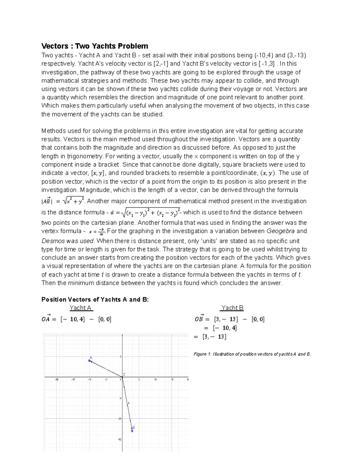 Vectors: Collision Analysis of Two Yachts - Spec DI - Studocu