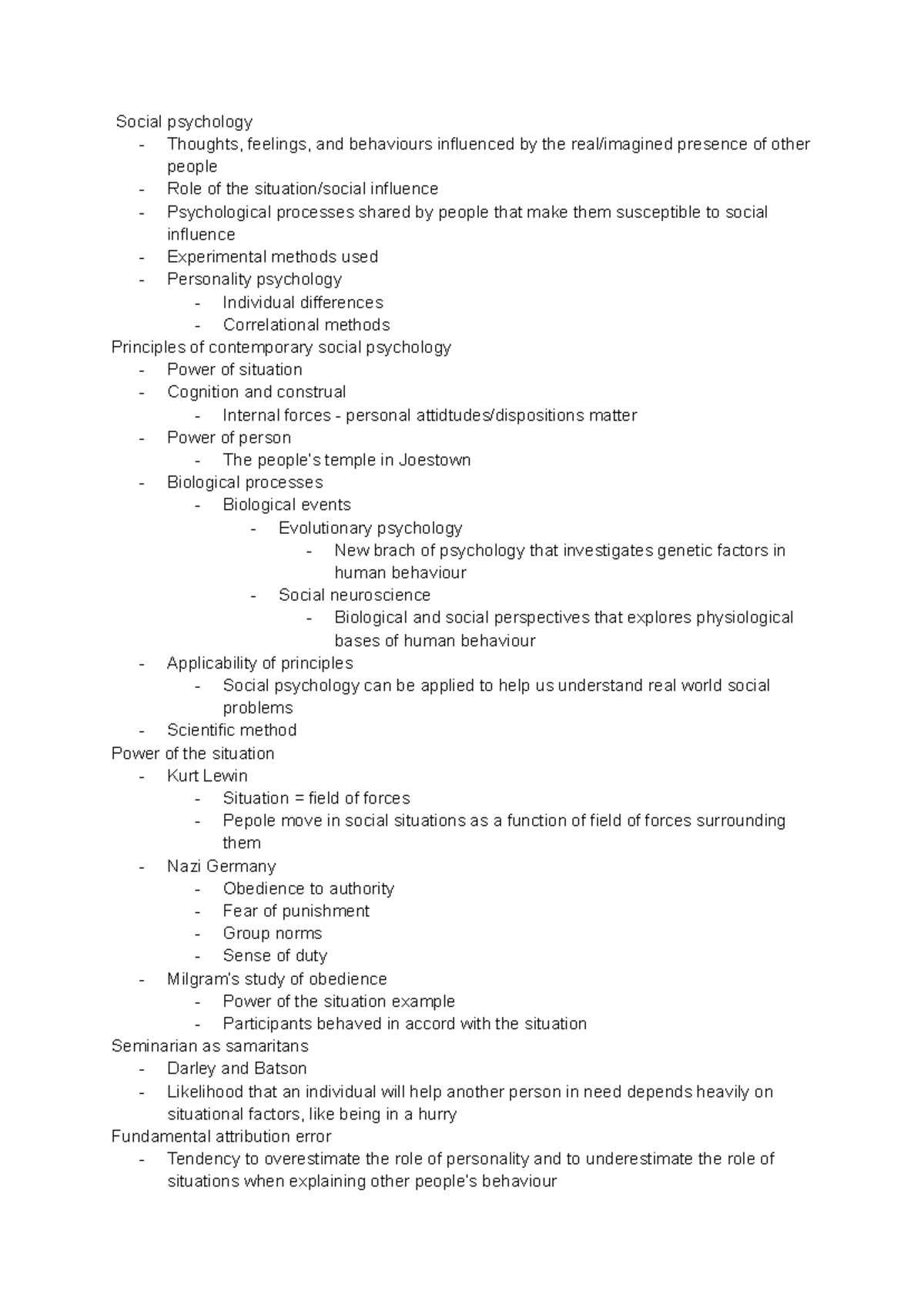 PSY220 Week 1: Introduction to Social Psychology and Research Methods ...