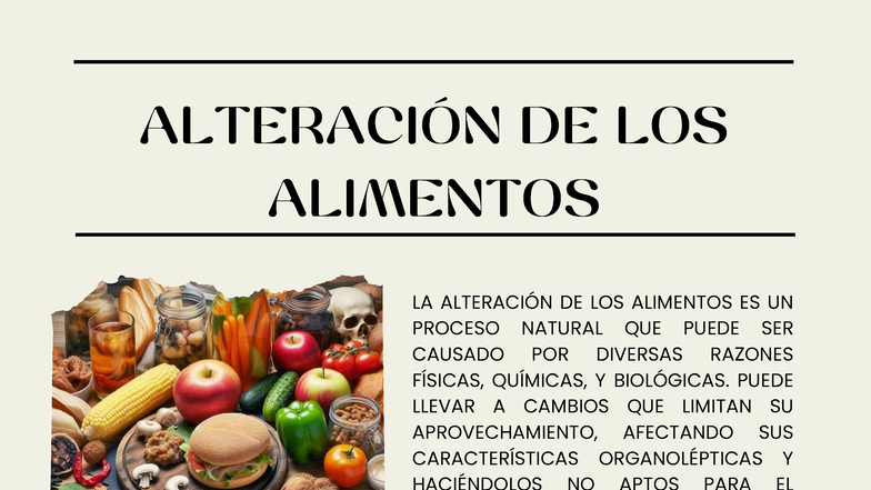 Infografía sobre la Alteración de los Alimentos: Causas y Consecuencias ...