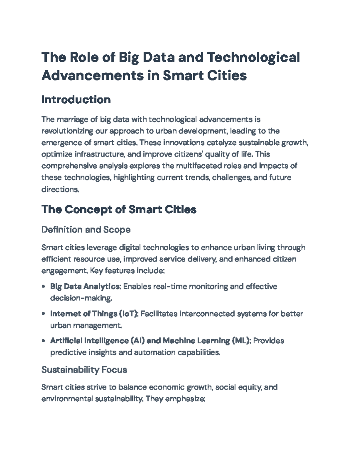 The Role of Big Data & Tech Advancements in Smart Cities Analysis - The ...