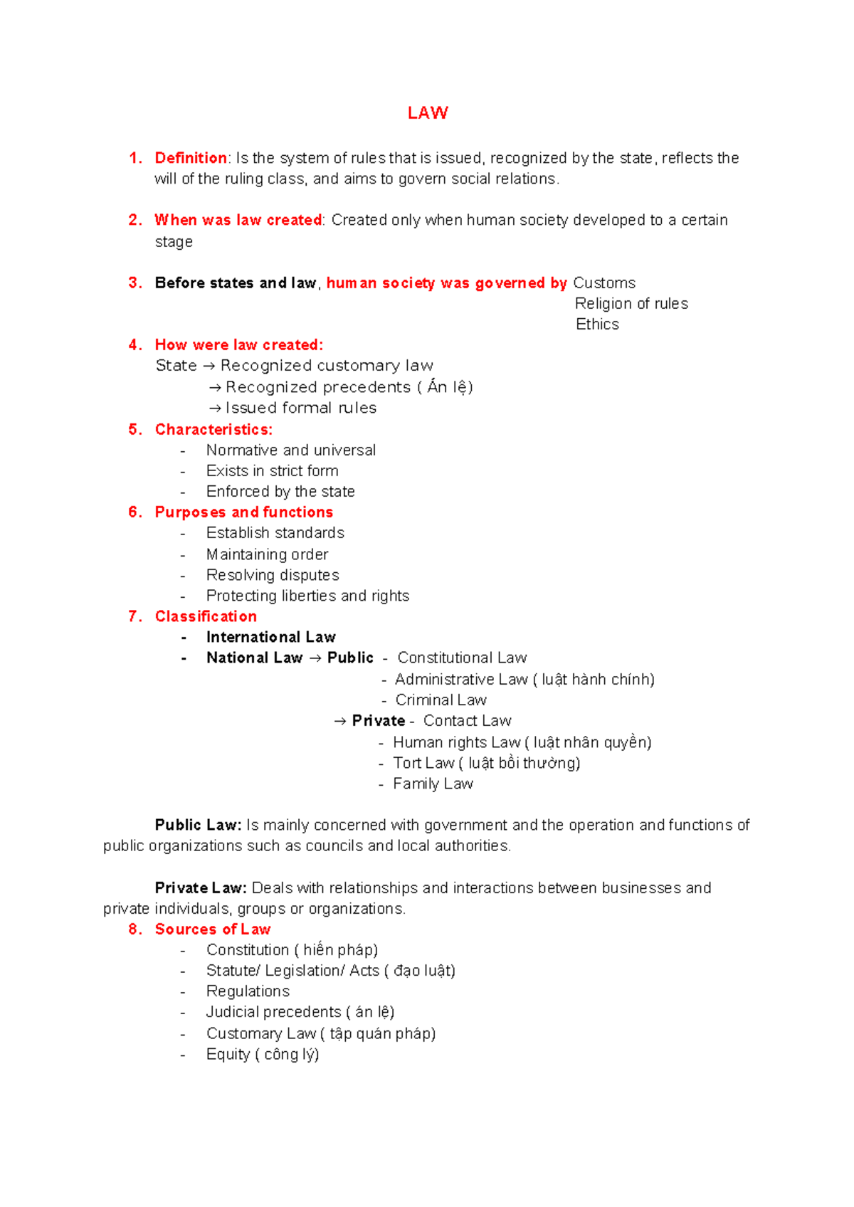 Law & Court Concepts Overview - ĐAS Lecture Notes - Studocu