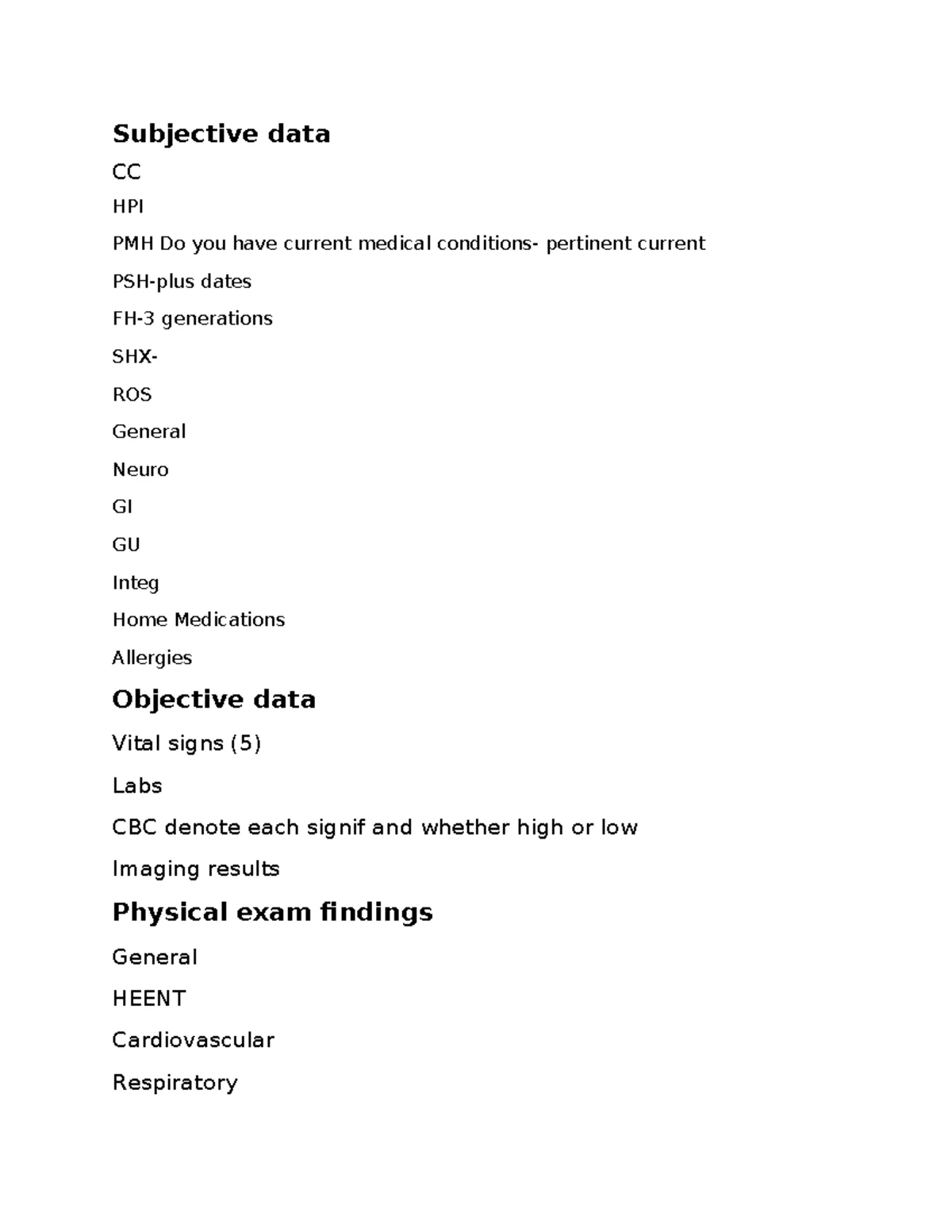 HEENT Assessment Rubric and Notes for Patient Evaluation - Studocu