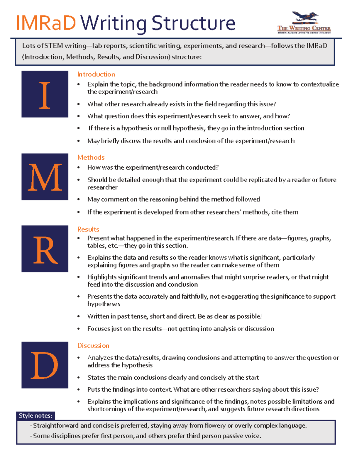 IMRaD Writing Structure for STEM Reports and Experiments - Studocu