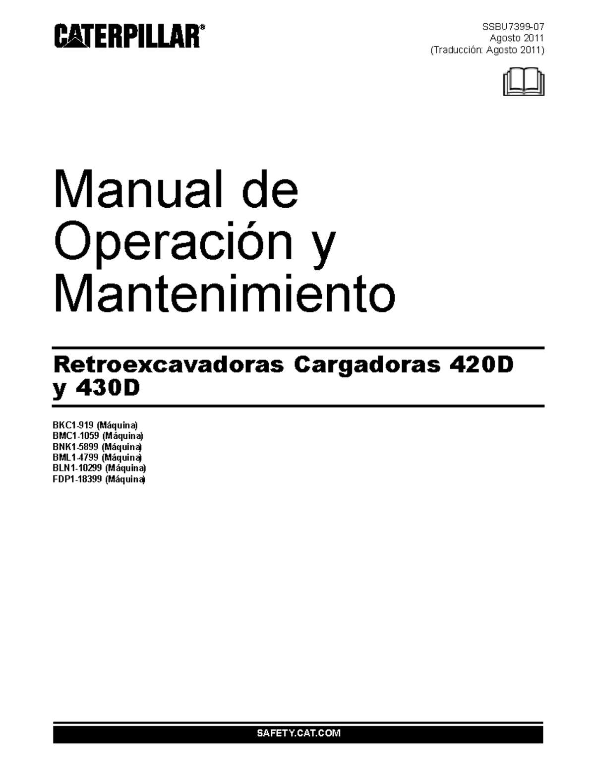 Manual de Operación y Mantenimiento - Retroexcavadoras 420D y 430D - Document Preview