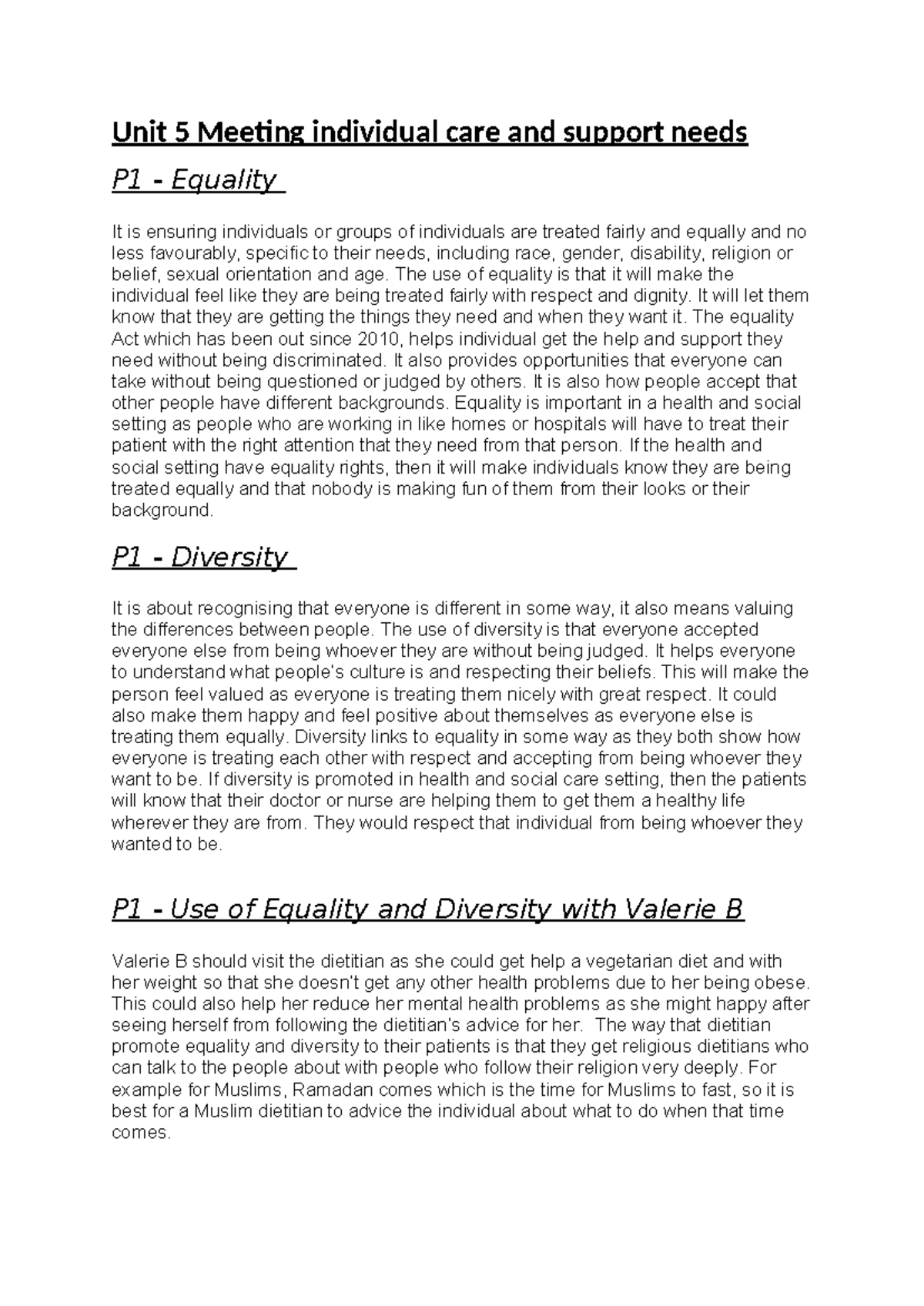 Unit 5 Meeting individual care and support needs[ 20] - Unit 5 Meeting ...