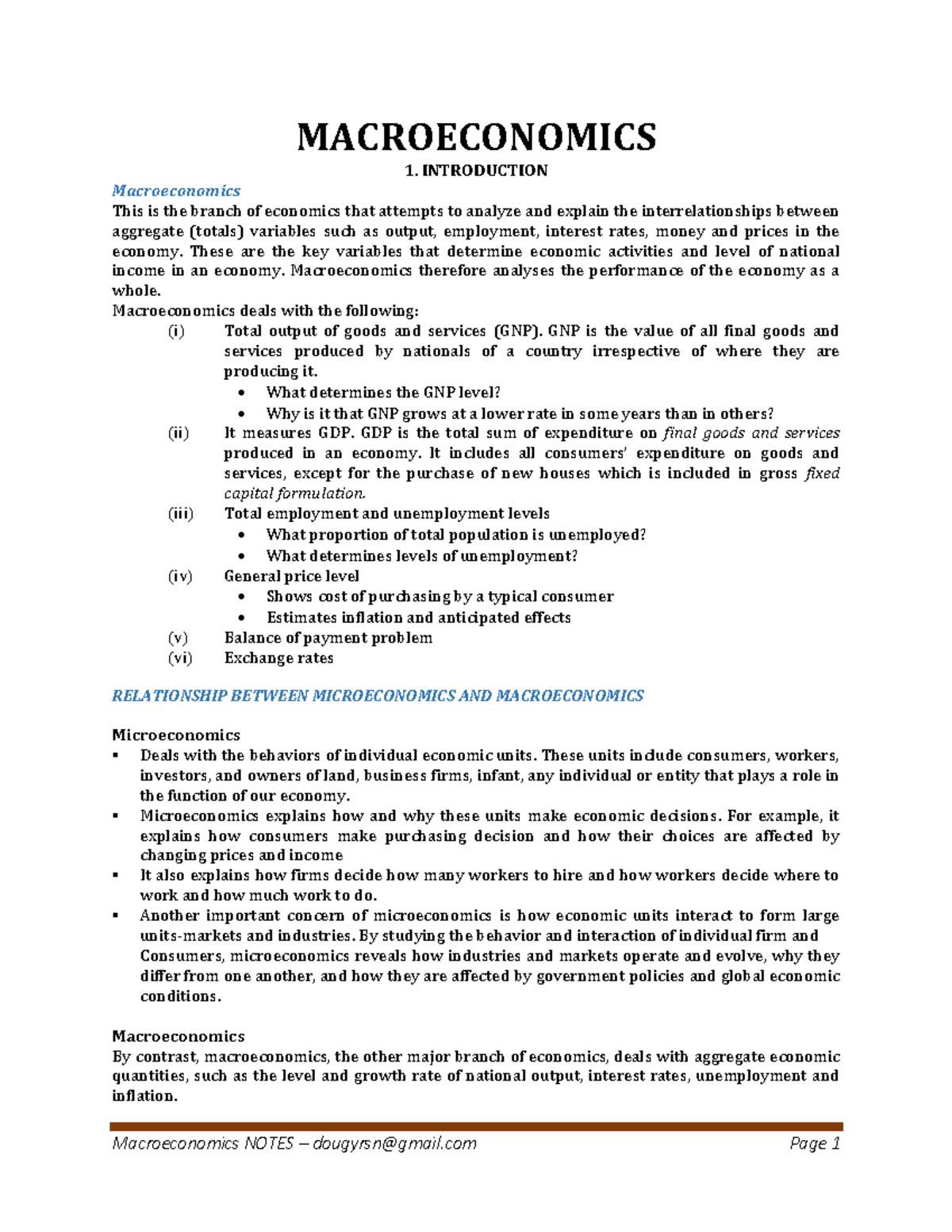 Macroeconomics (ECON 101) Final Exam Notes and Key Concepts - Studocu