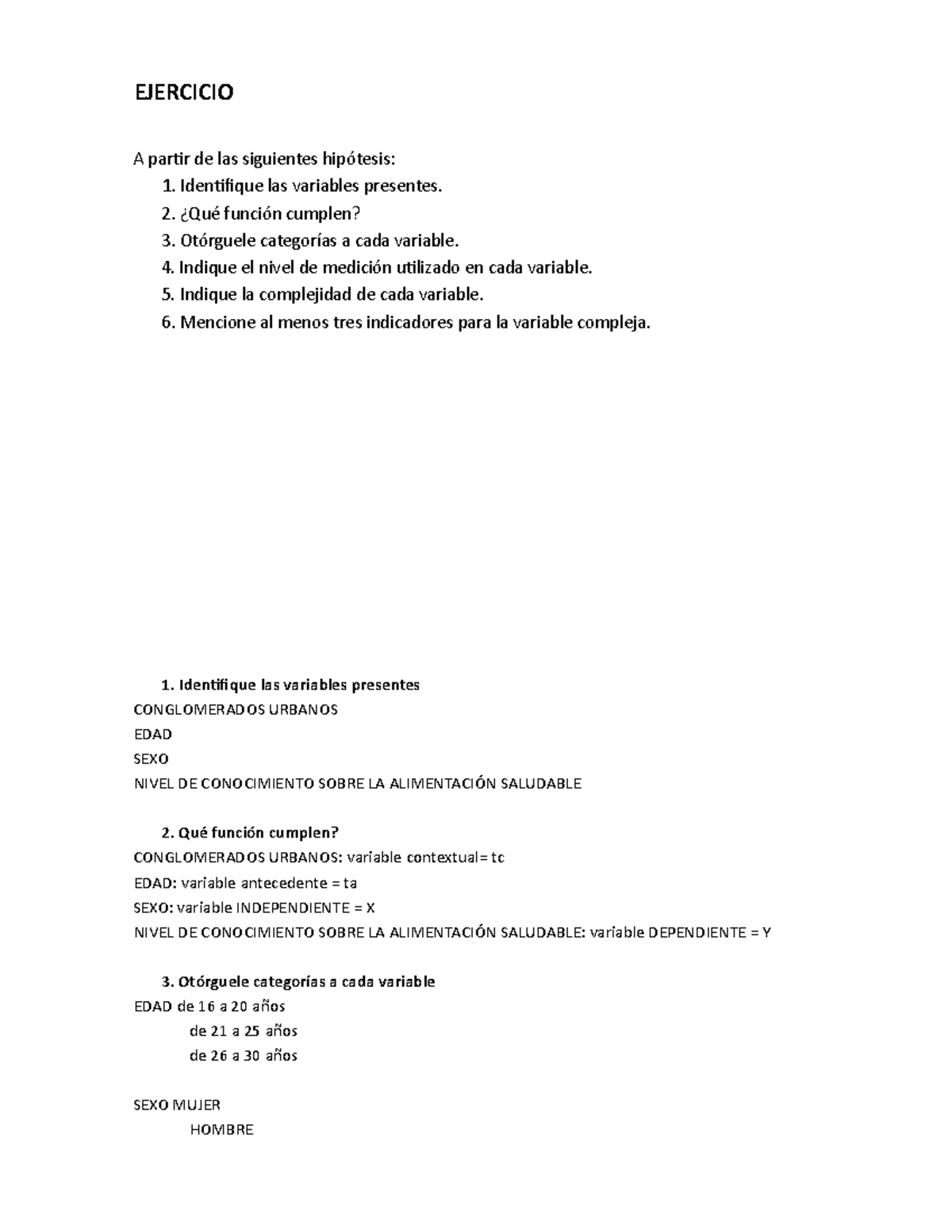 Ejercicios de Hipótesis y Variables parcial 1 universida unlz ...