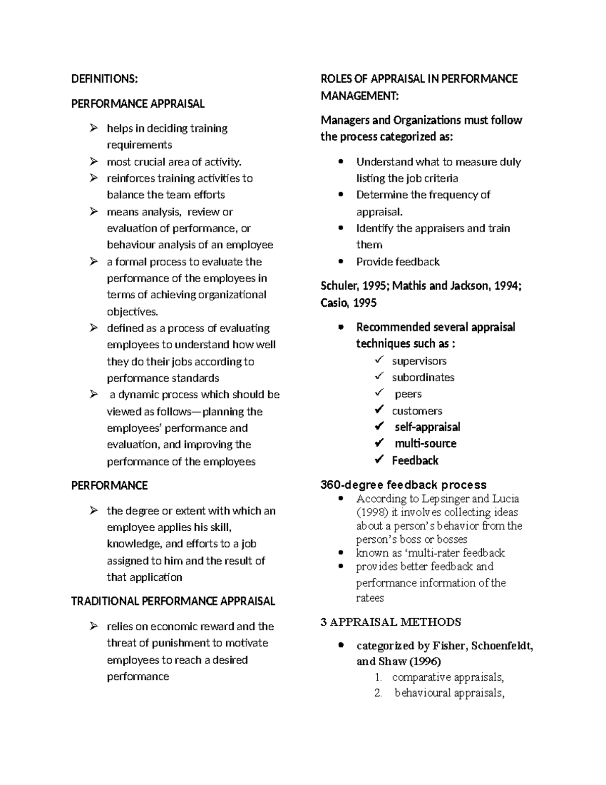 Performance Appraisal Definitions and Techniques: A Comprehensive ...