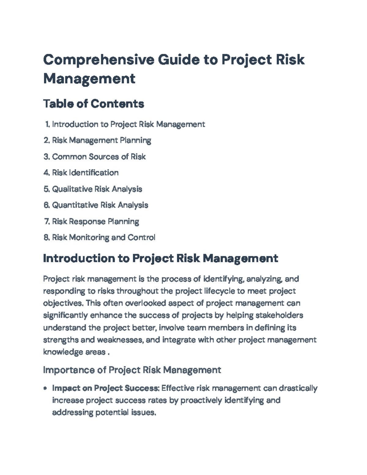 Comprehensive Guide to Project Risk Management Strategies ...