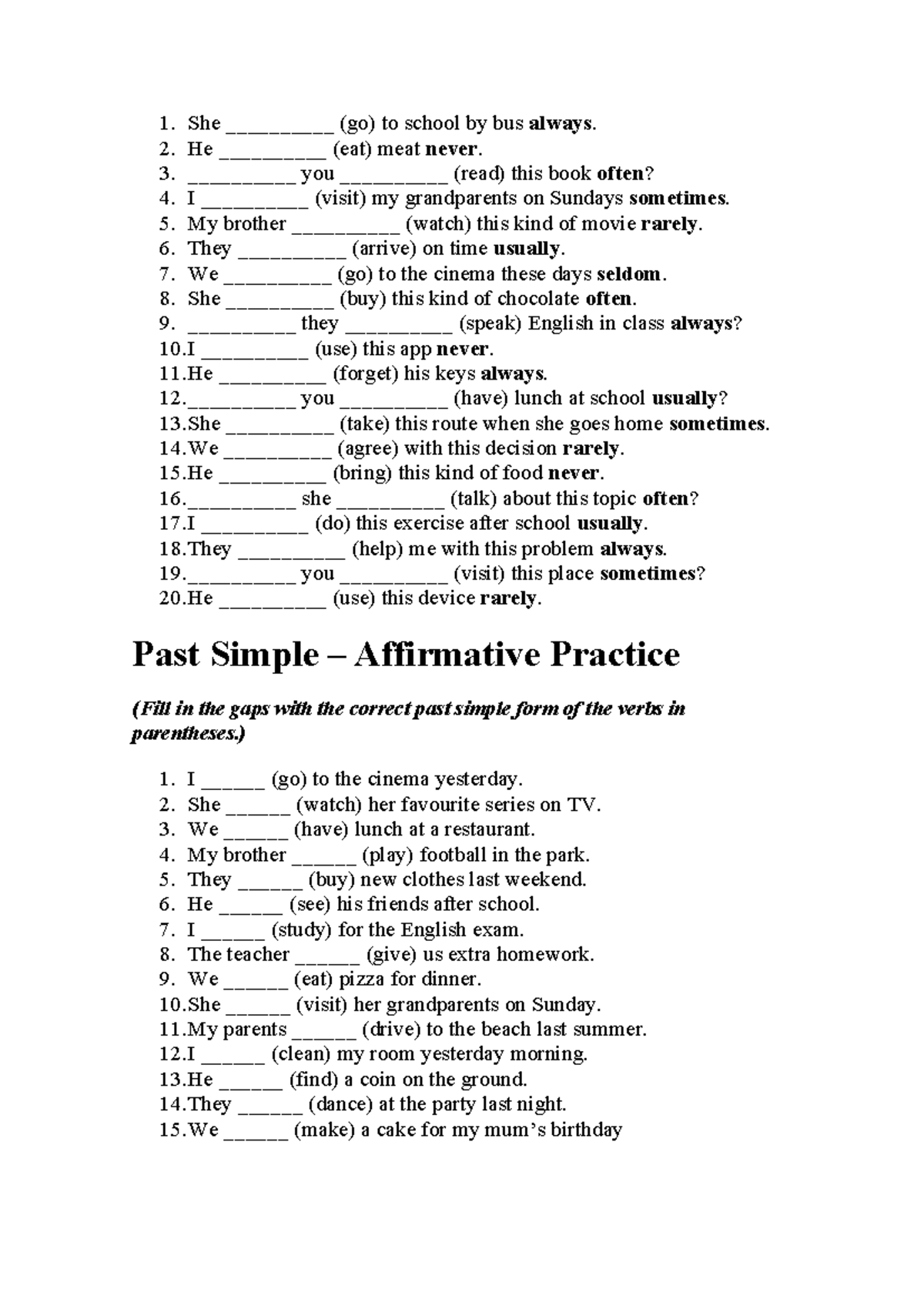 ENG 101: Present Simple, Continuous & Past Simple Grammar Review - Studocu