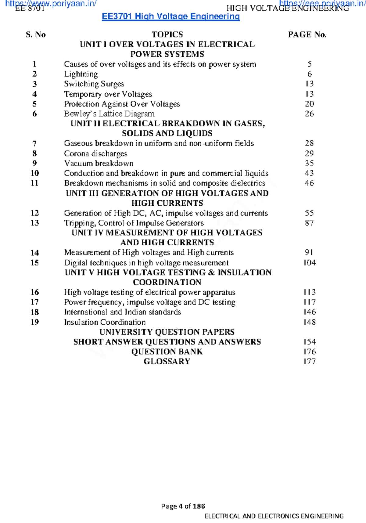 EE3701 High Voltage Engineering - 2021 Comprehensive Notes - Studocu
