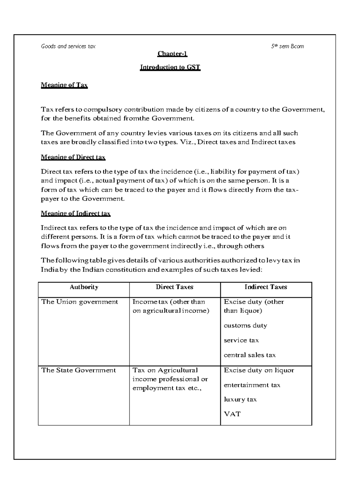 GST Full notes 2020 - It is a full lecturer note given by the lecturer ...