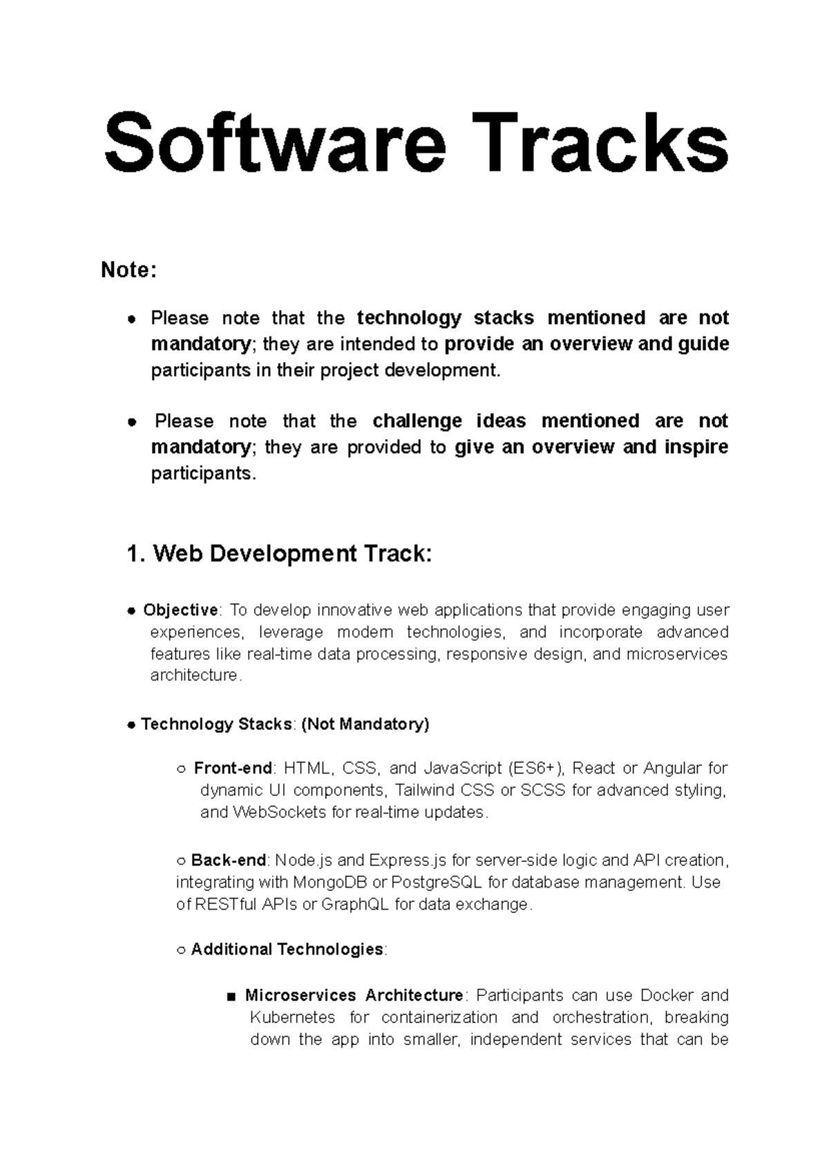 Hacksagon Tracks: Overview of Software Development Paths - Studocu